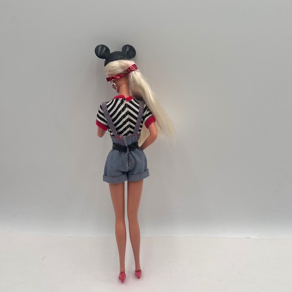 Vintage 1996 Disney Mickey Mouse Barbie Doll Overalls Mickey Ear Hat Shoes  Accs - Picture 7 of 10